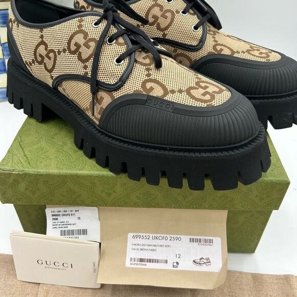 Men’s Gucci, maxi GG Supreme canvas loafers size 12 made in Italy main image 5